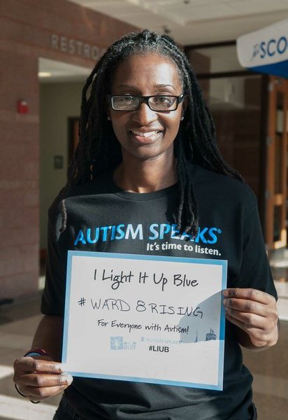 Ward 8 council member LaRuby May attends the Autism Speaks Light It Up Blue event at the THEARC, Saturday, April 2, 2016 in Southeast. /Photo by Patricia Little @5feet2